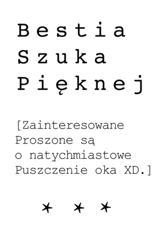 Nadruk Bestia szuka Pięknej - Przód